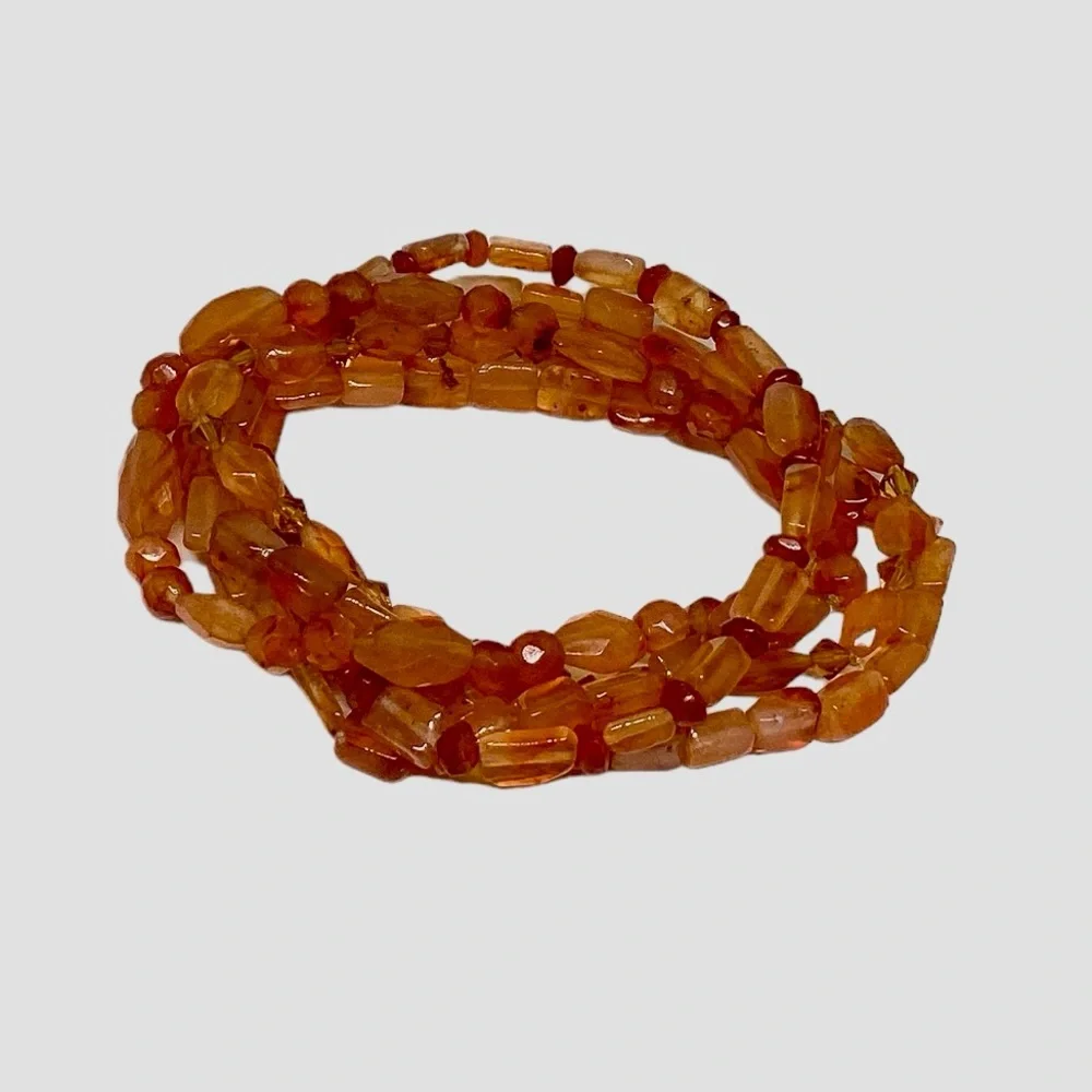 EUC 🍑 Lot 5 Gemstone Carnelian Bracelets