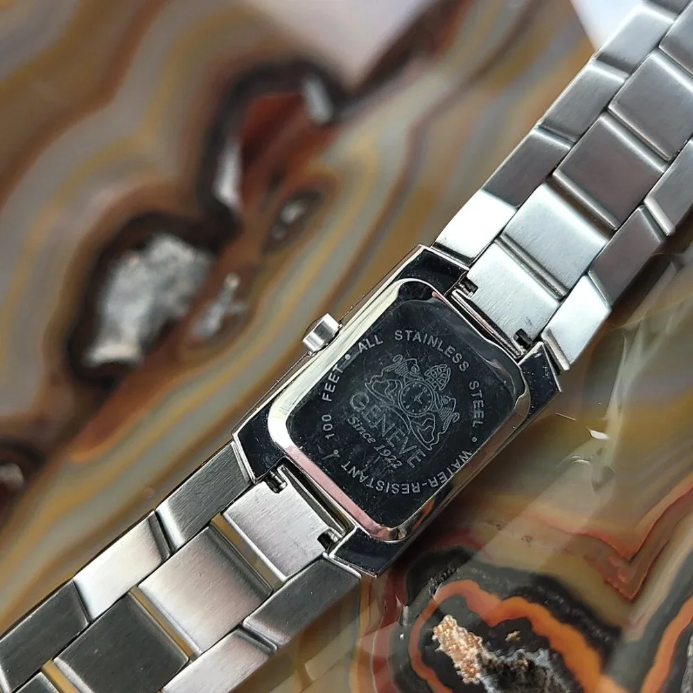 Womens Geneve Swiss Polished Steel Bracelet Watch