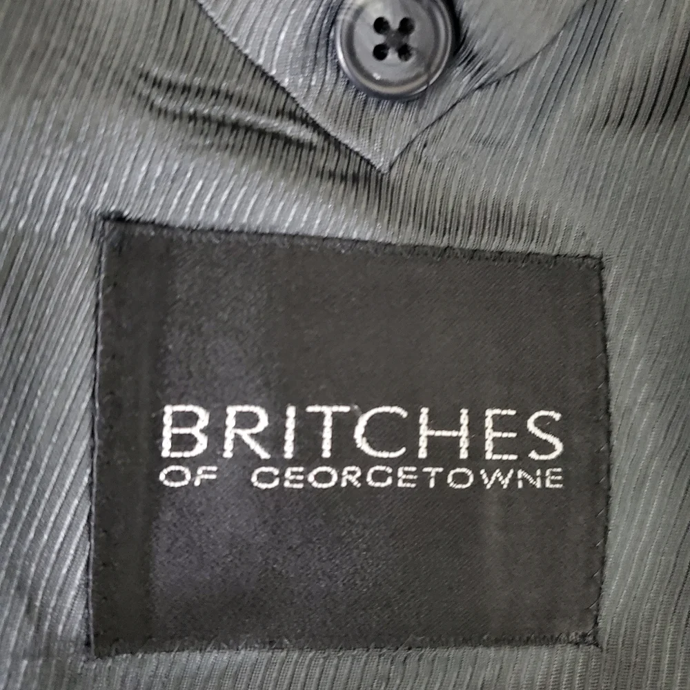 Biella Black/Britches of Georgetowne Gray Wool Knit Jacket, Size 48R
