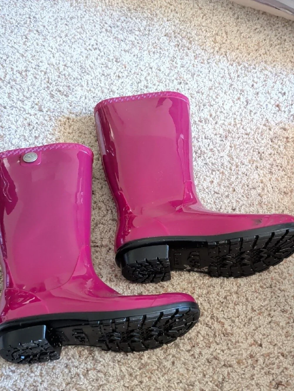 UGG Glossy Magenta Rain Boots