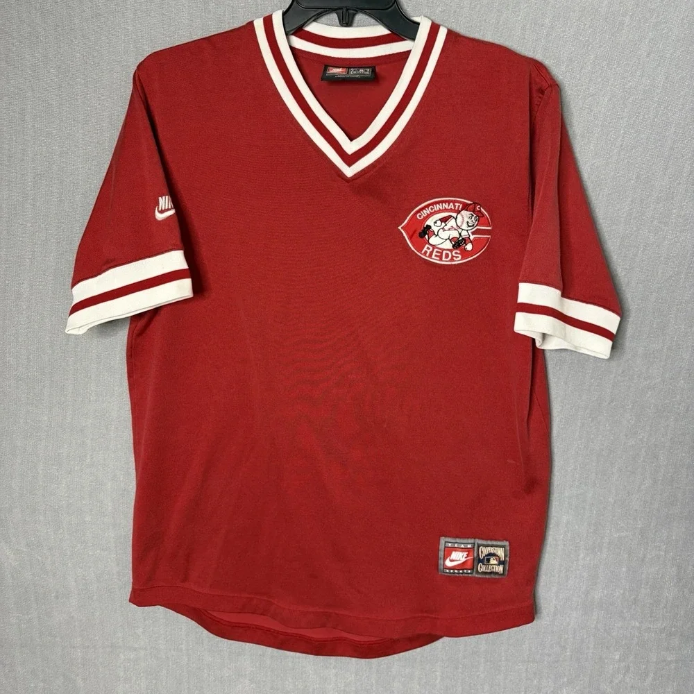 Cincinnati Reds Cooperstown Collection Nike Men's Size L Jersey Shirt Pullover