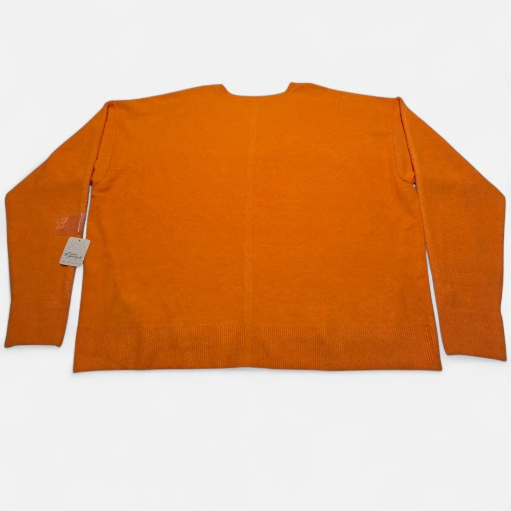 Free People Luna Slouchy Soft Wool Blend Sweater Marigold Orange Oversized Small