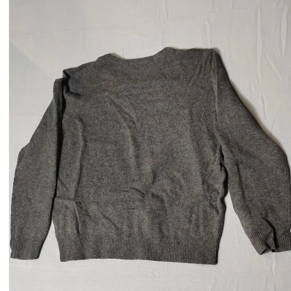 Polo Ralph Lauren Mens Gray 100% Lambswool V Neck‎ Sweater XL