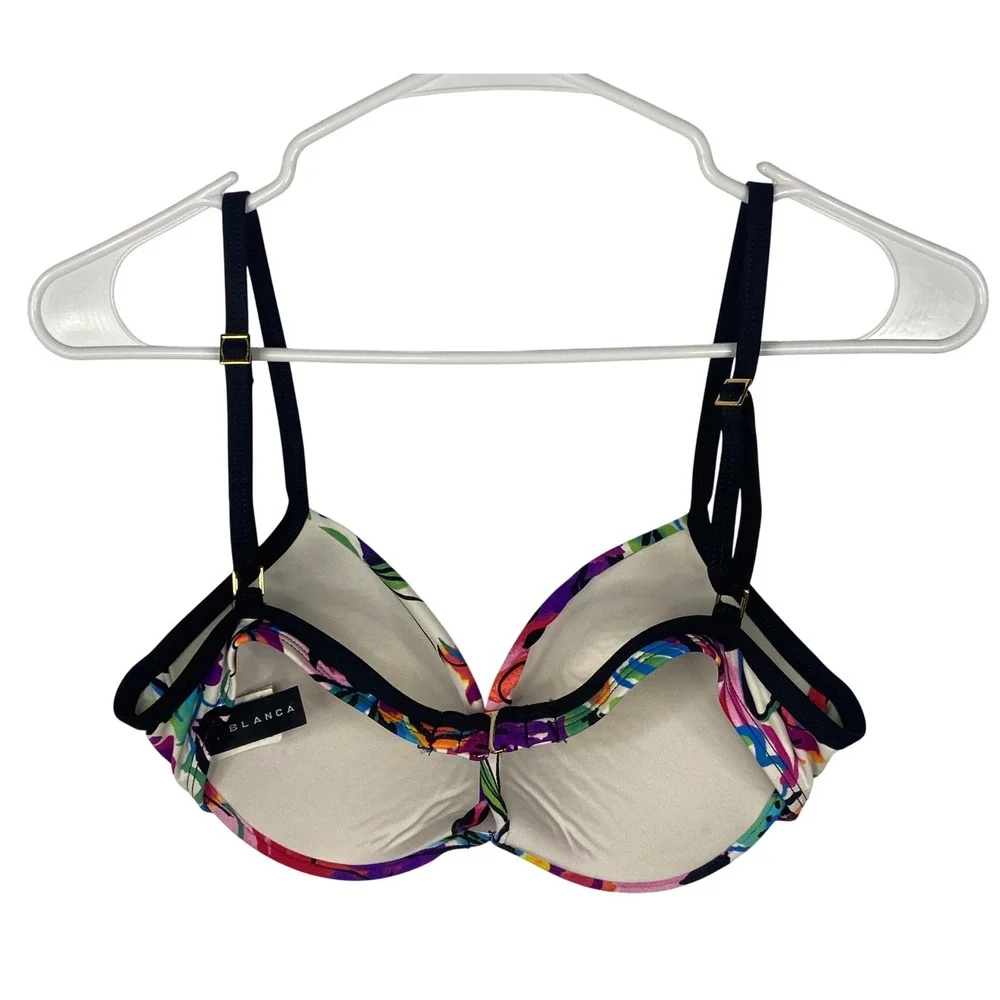 La Blanca Floral Underwire Bikini Top Multi Color Abstract‎ Womens 12