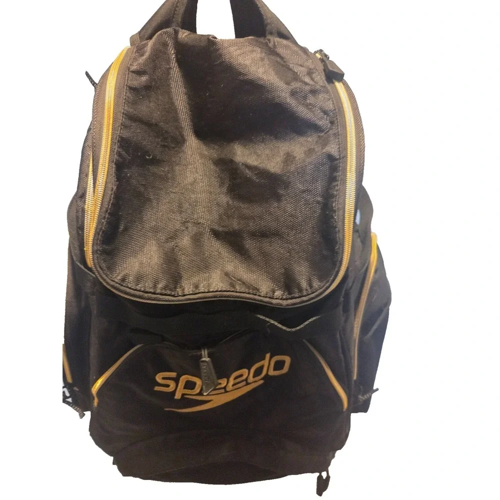 Speedo Teamster Swim Backpack Black Gold 20