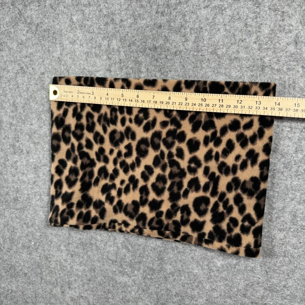 Old Navy Leopard Print Performance Fleece Funnel Scarf Neck Warmer Snood Gaiter