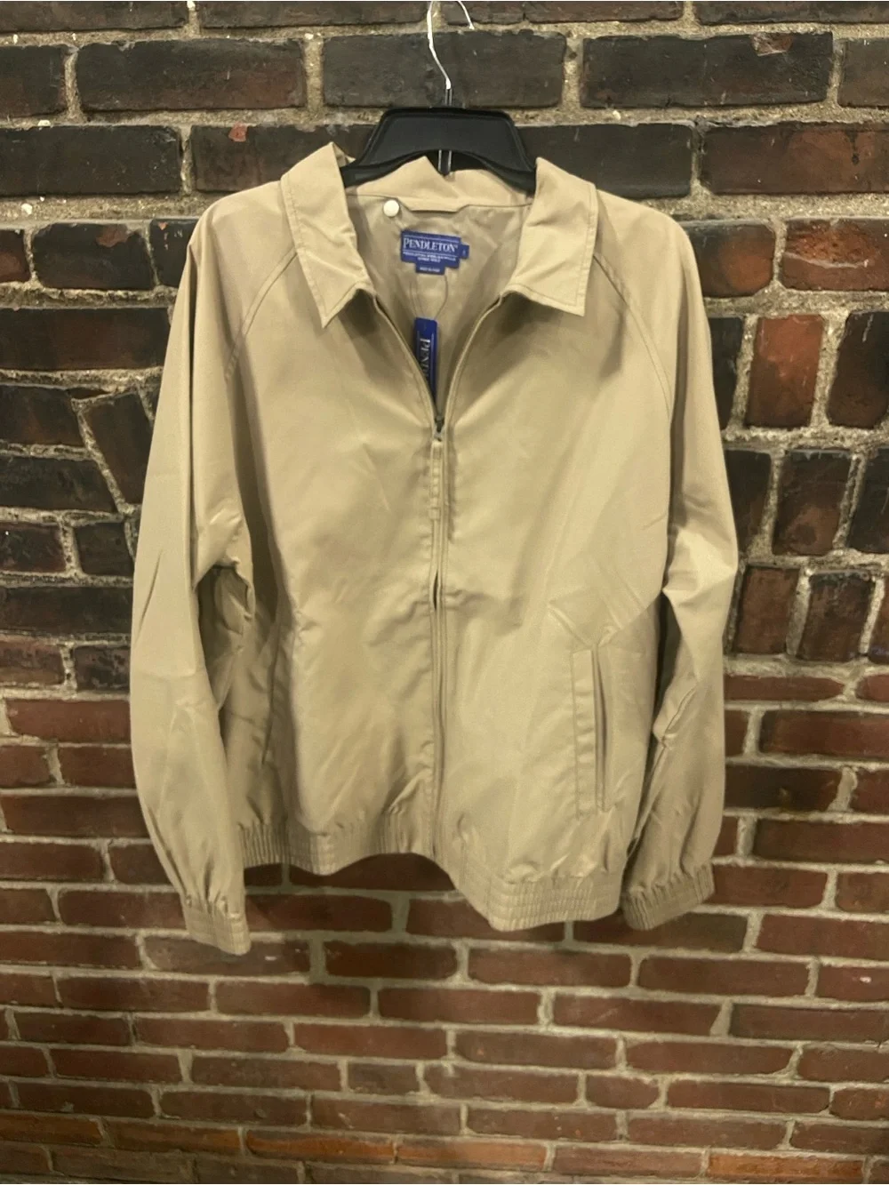 Pendleton Beige Zip Front Windbreaker Jacket size L