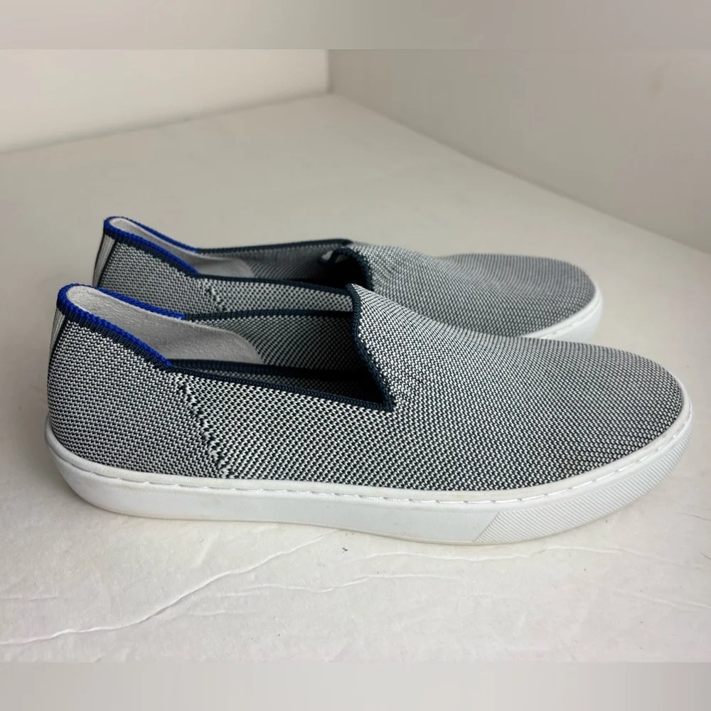 Rothys The Original Slip On Sneaker Blue Womens Shoes Comfort Anchor Knit size 7
