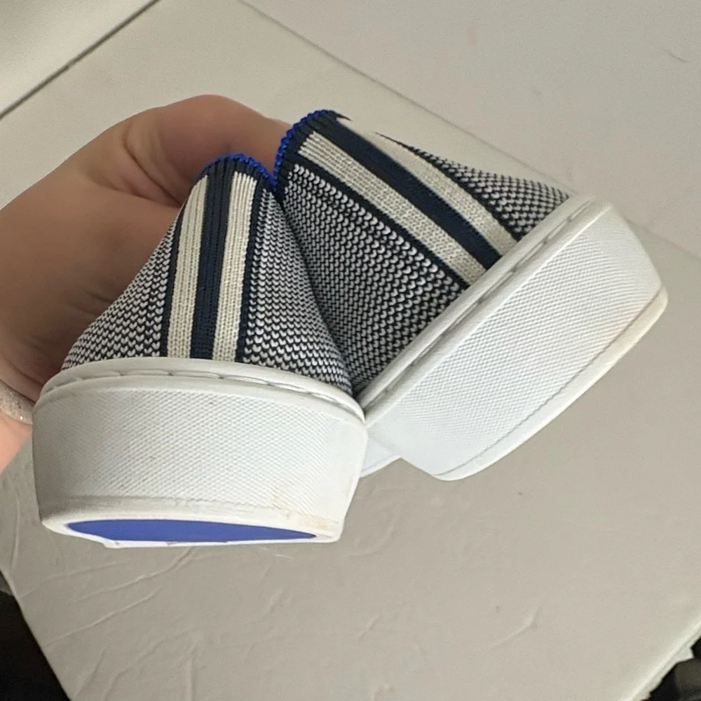 Rothys The Original Slip On Sneaker Blue Womens Shoes Comfort Anchor Knit size 7