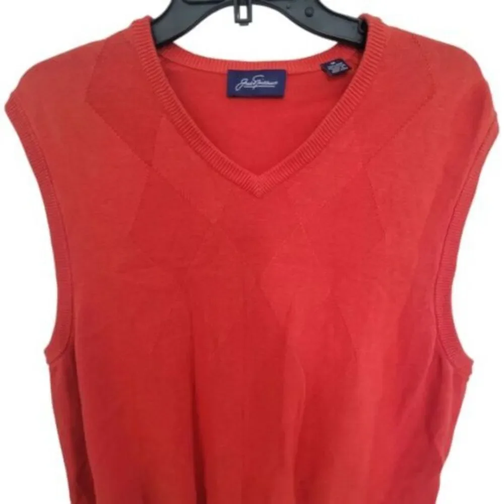 Jack Nicklaus Vintage Coral Linen Cotton‎ Blend Sweater Vest Mens Sz Medium