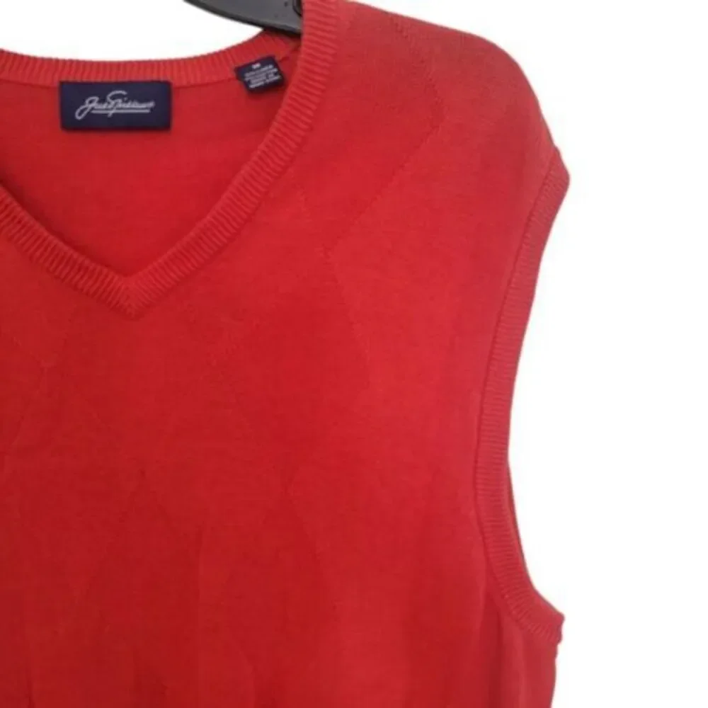 Jack Nicklaus Vintage Coral Linen Cotton‎ Blend Sweater Vest Mens Sz Medium