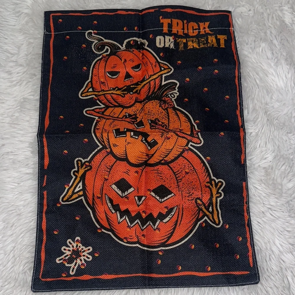 Halloween Trick or Treat Pumpkin Outdoor Tapestry Flag‎ Jack O’ Lantern Design