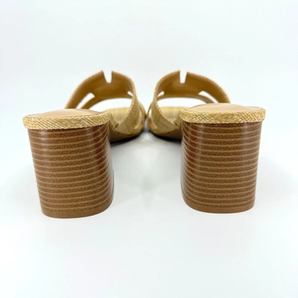 NEW (BOX, NO LID) - Nine West Women's‎ GANDA2 Tan Woven Block Heel 10 Medium WN