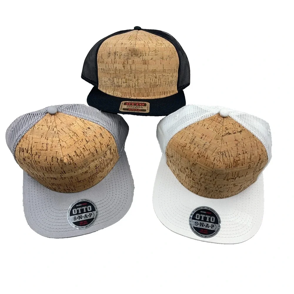 Otto Blank Trucker Hat Lot Cap Snapback Cork Front Mesh Back Retro Deadstock