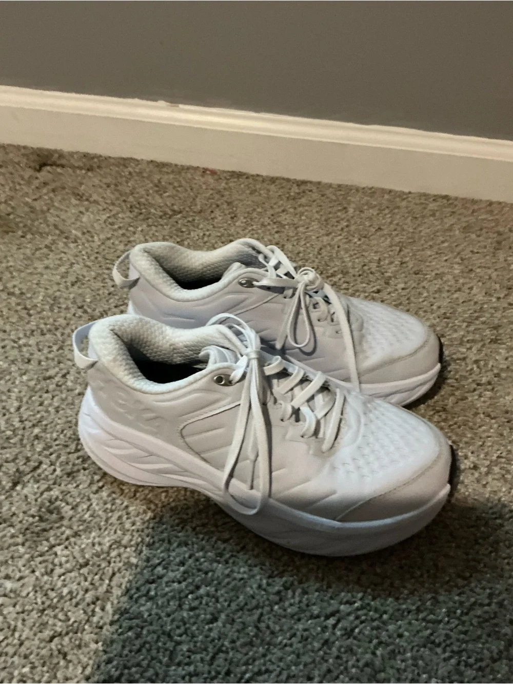 Hoka One One Women's  The Rundown White Cushioned Athletic Sneakers