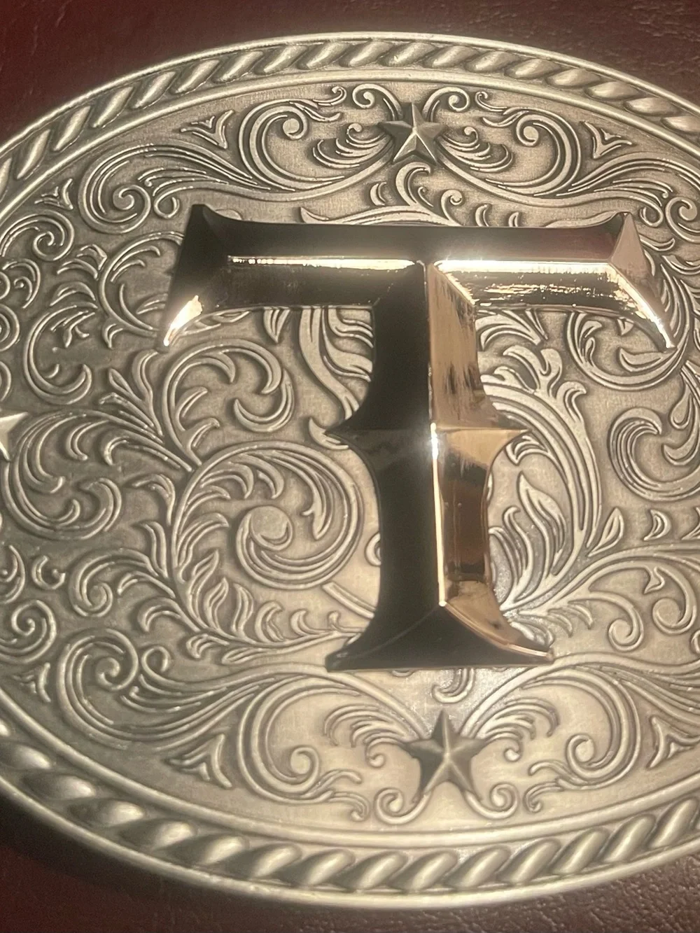 New men/women. Silvertone “C” Belt Buckle-Western Statement. Raised design.NIP