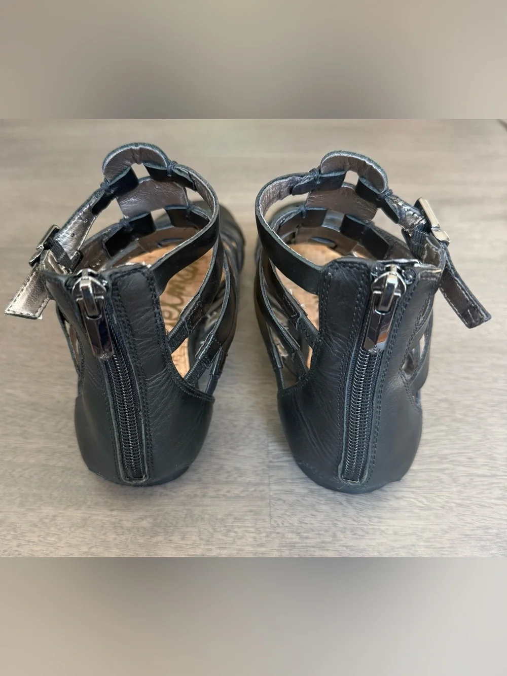 Sam Edelman Black Leather Strappy Gladiator Sandals - Women's Size 8