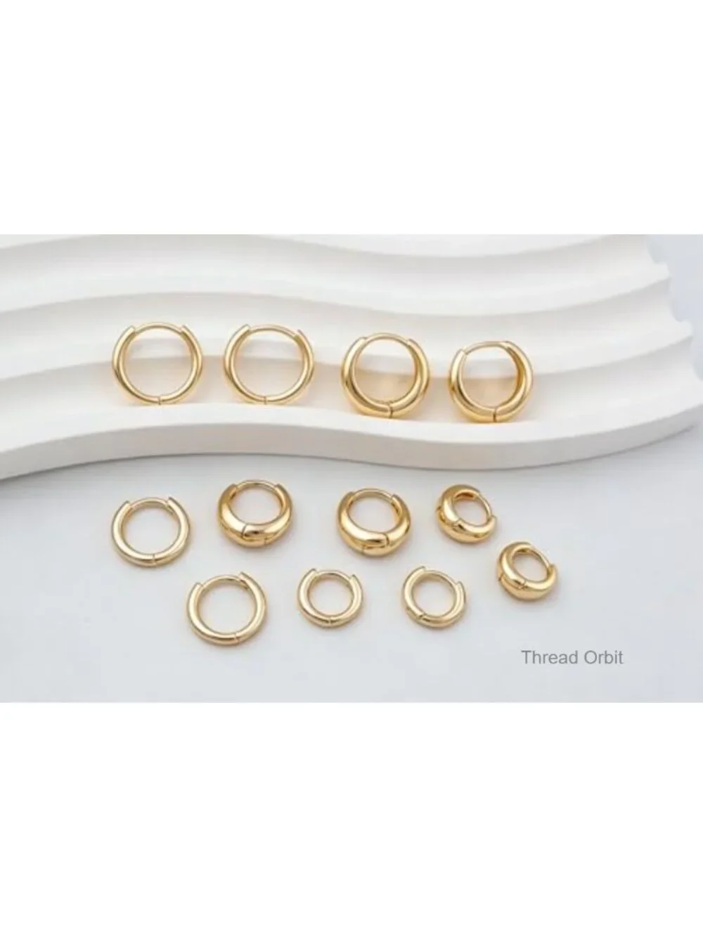 6 Pairs Gold Plated Huggie Hoop Earrings Set, Hypoallergenic Cartilage Hoops,