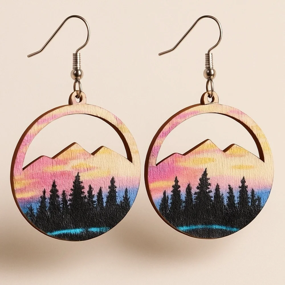 Elevate Your Adventure: Mountain Dangle Earrings for Nature Lovers! 🏜️NWT Cactus