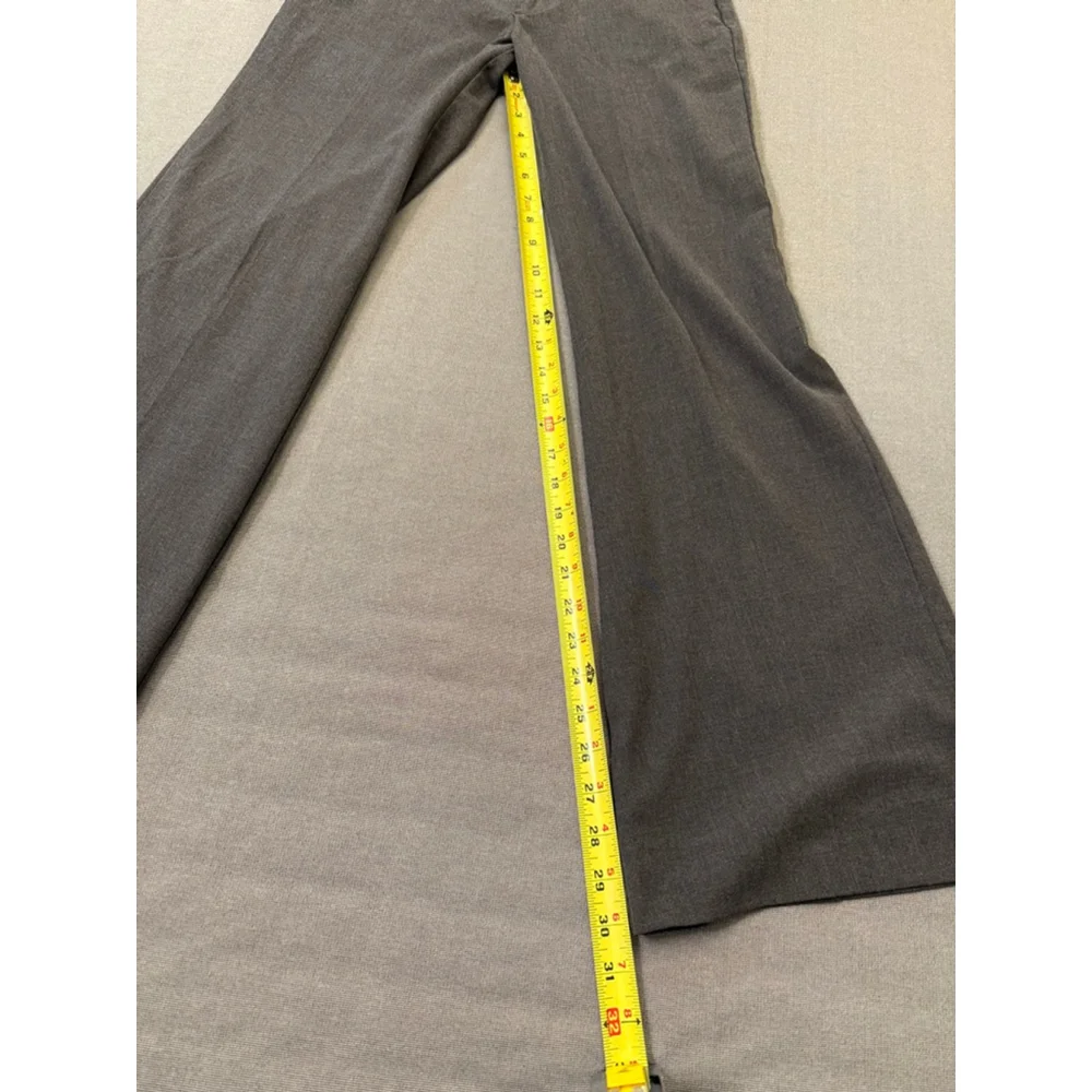 Flared Leg Dress Pants Old Navy Gray Size 4 w/Faux Belt Low waist Stretch