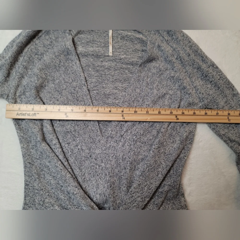 Free People Ginger Cozy Tie Front Sweater Dress Heather Gray Mini XS Long Sleeve