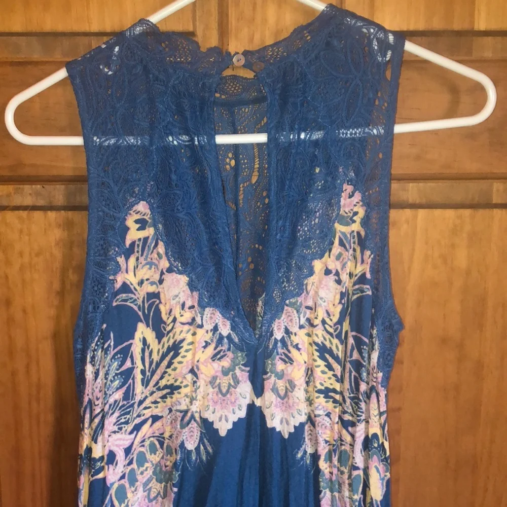 Free people blue floral  dress size small!