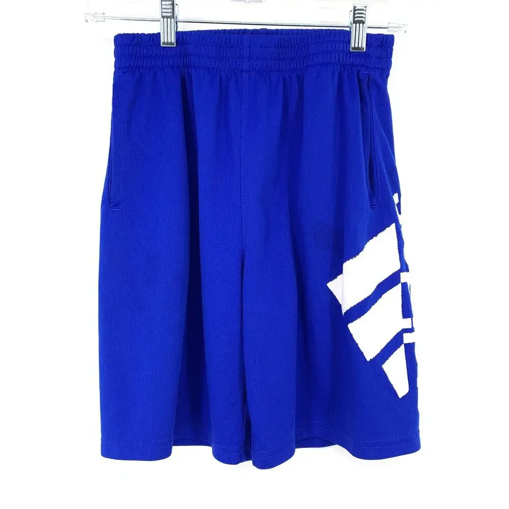 Adidas Basketball Shorts Boys Size Large Blue White Logo
