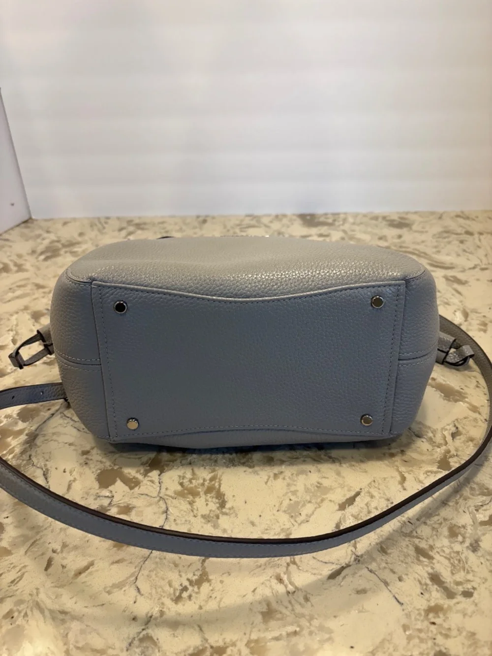 EUC Like New Kate Spade Dumpling Small Satchel Crossbody Handbag Grey Leather