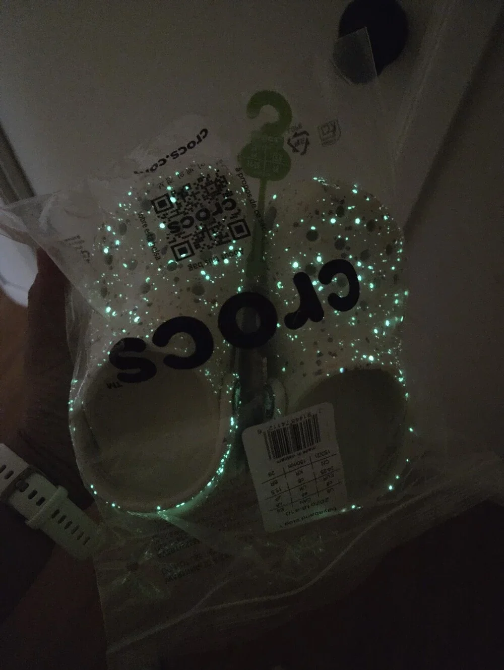 CROCS Toddler size 8C - Cream Glow in the Dark Clogs