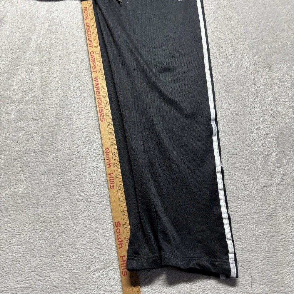 Vintage Adidas Y2K Baggy‎ Track Pants Men's M 3 Stripe Black Warm Ups Climalite