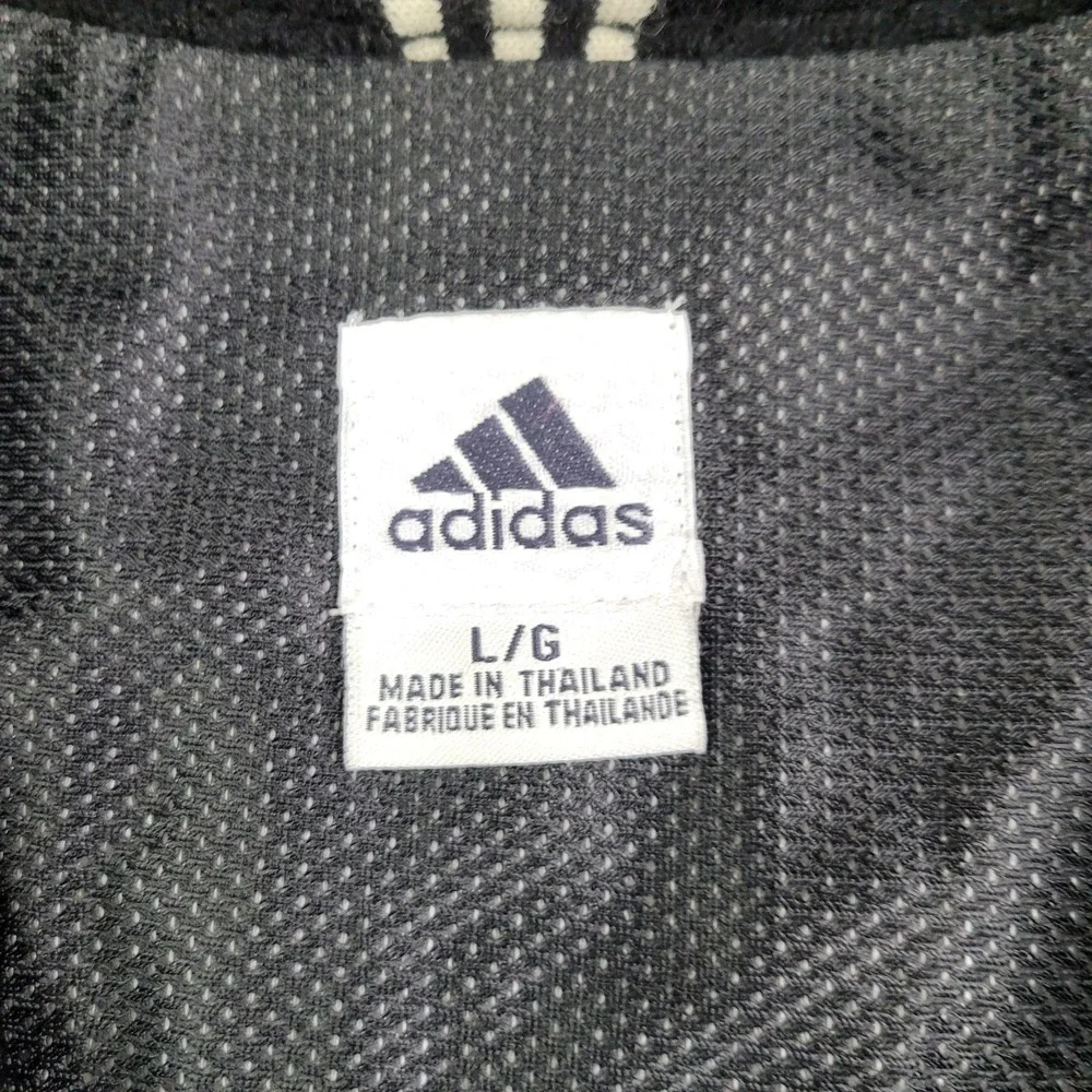 Adidas 1/4‎ Zip Golf Pullover Mens L Black 3 Stripe Sleeveless
