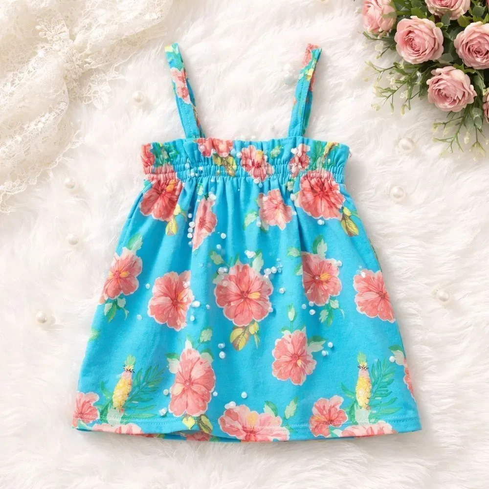 EUC ZARA Girls Blue Floral Tank Top - Size 14