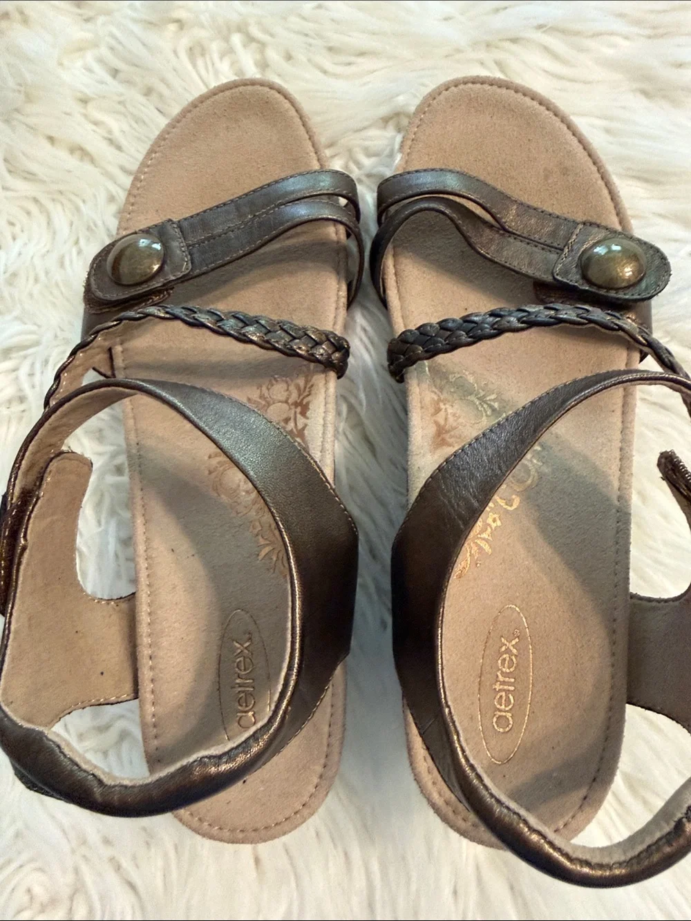 Aetrex sandals wedge