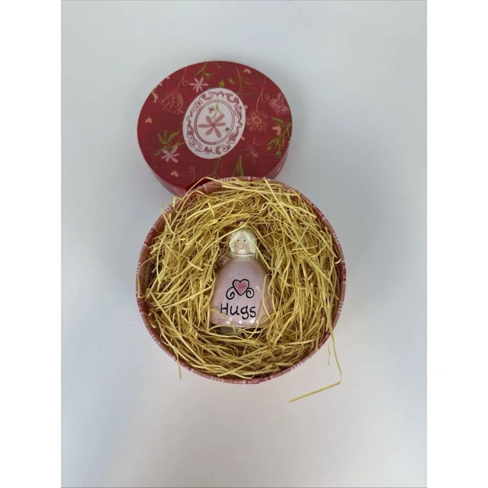 Angel Hugs Bell 3” Ceramic Ornament in Box - See Description