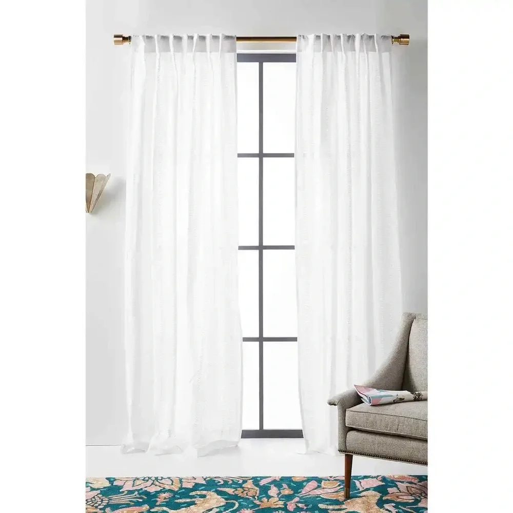 NWT! Beautiful Anthropologie Essa Eyelet WhiteCotton Curtain 84x50 Discontinued