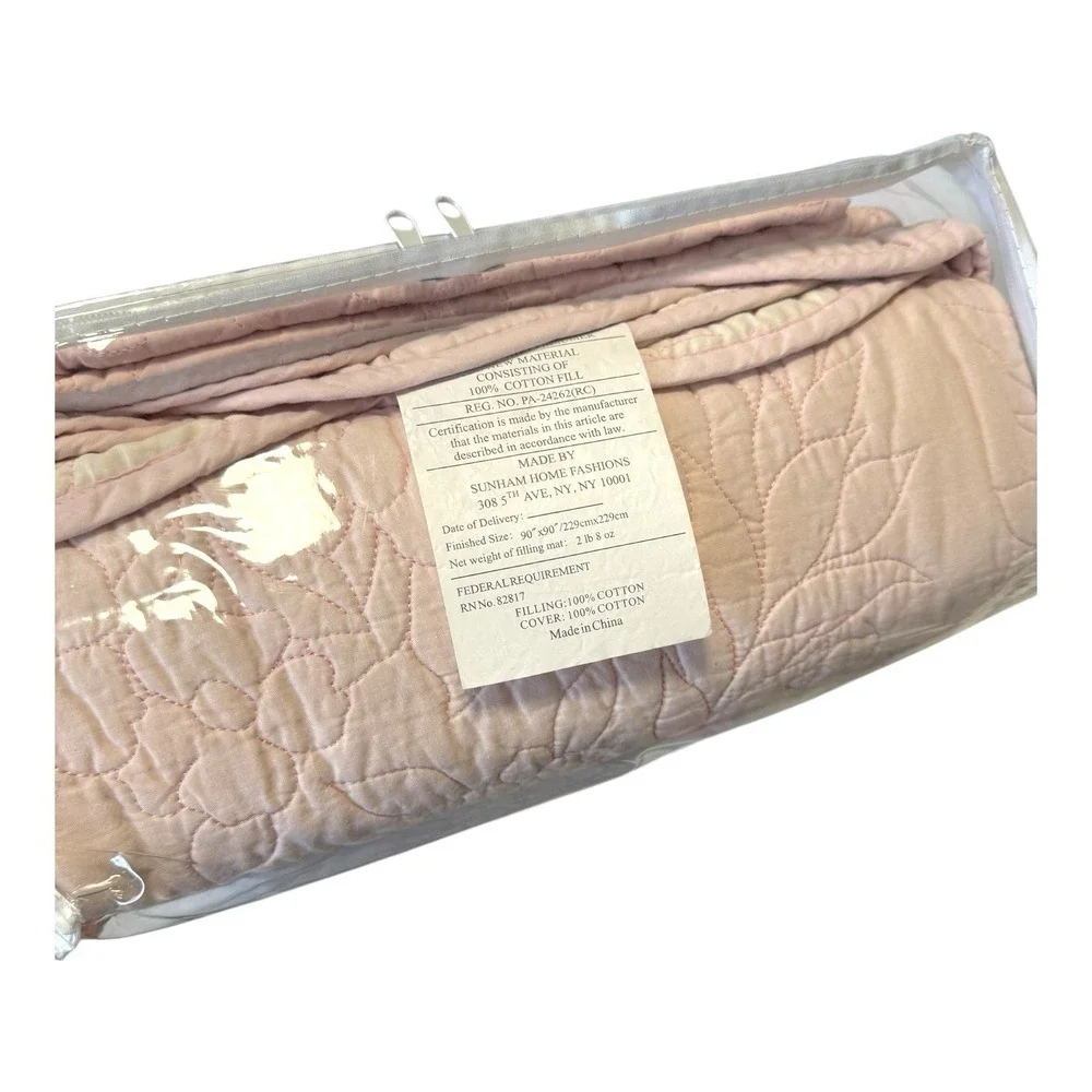 Rare Carleton Varney Live Vividly Quilted 100%‎ Cotton Coverlet 90