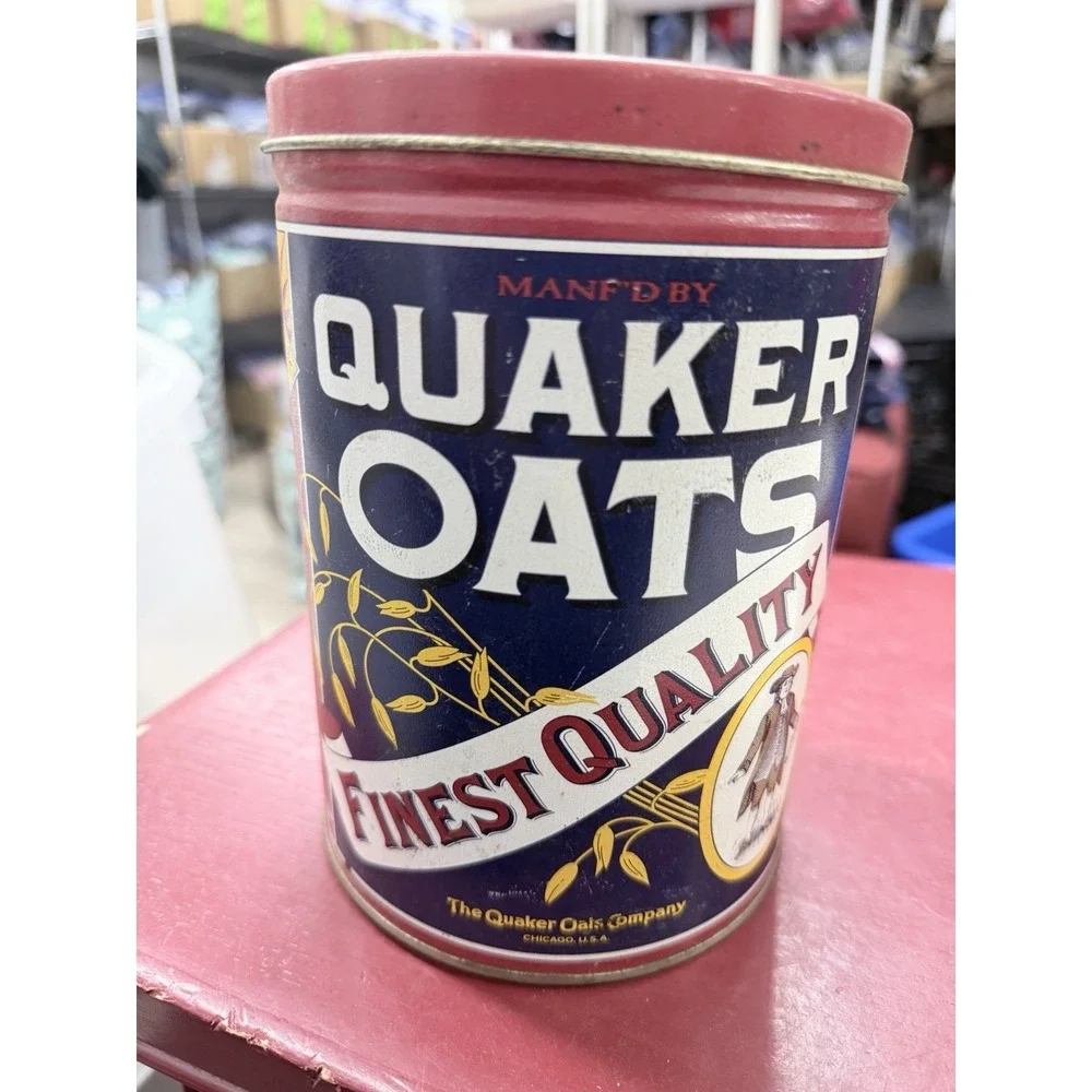 Quaker Oats Tin Canister ~ Finest Quality Recipes ~ Vintage 1992 Limited Edition