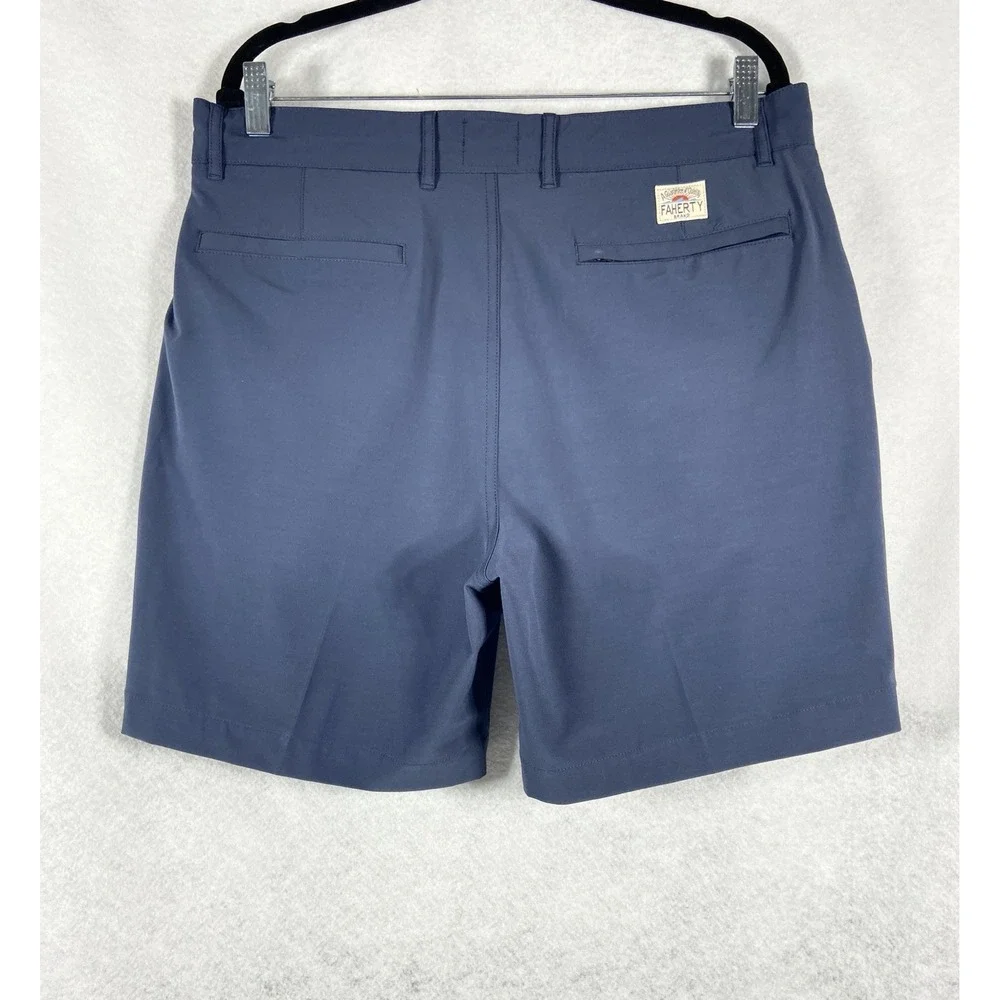 Faherty Men's All Day Shorts Size 34 Blue Flat Front Casual Athleisure