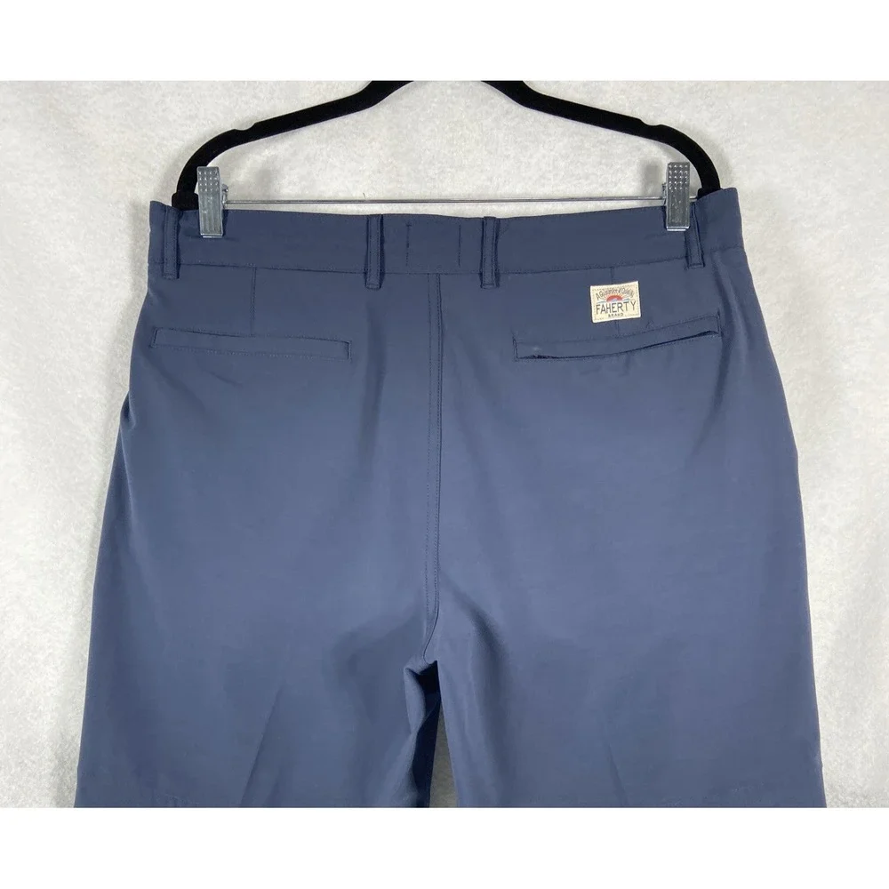 Faherty Men's All Day Shorts Size 34 Blue Flat Front Casual Athleisure