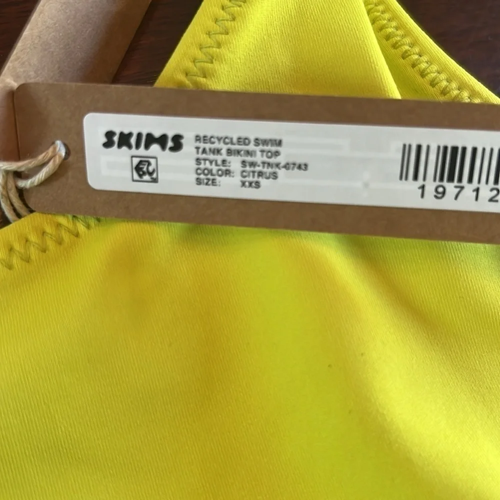 Skims XXS SWIM TANK BIKINI TOP Citrus Yellow NWT