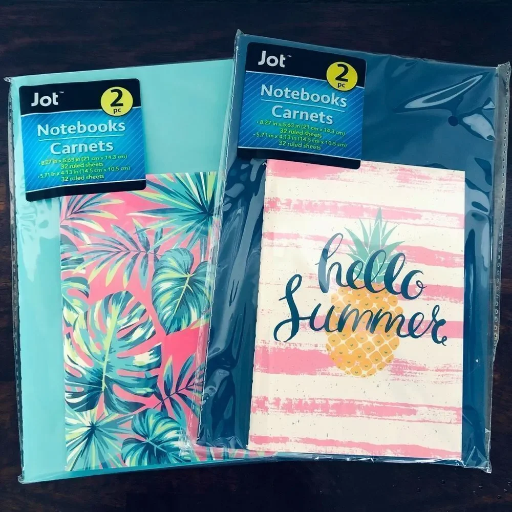 Hello Summer Tropical Pineapple Botanical Notebooks Lot