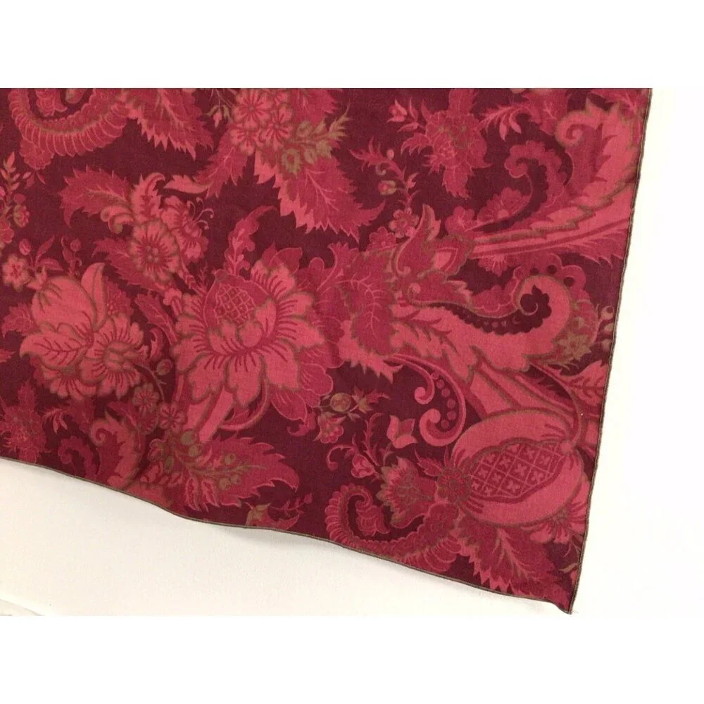 Floral Red Tablecloth 48 Inches Square