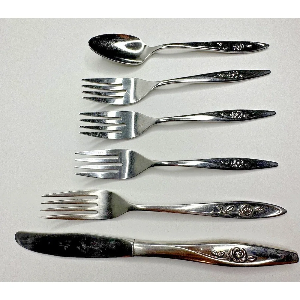 Oneida Lasting Rose Stainless Flatware Replacement 6 Pc‎ Craft Deluxe
