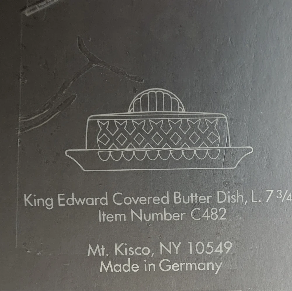 Gorham Crystal King Edward Covered  Butter Dish Discontinued