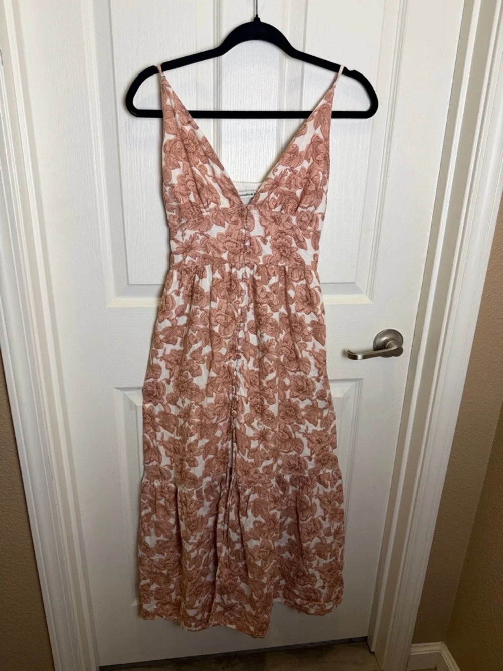 Abercrombie & Fitch Blush Rose Print Maxi Dress