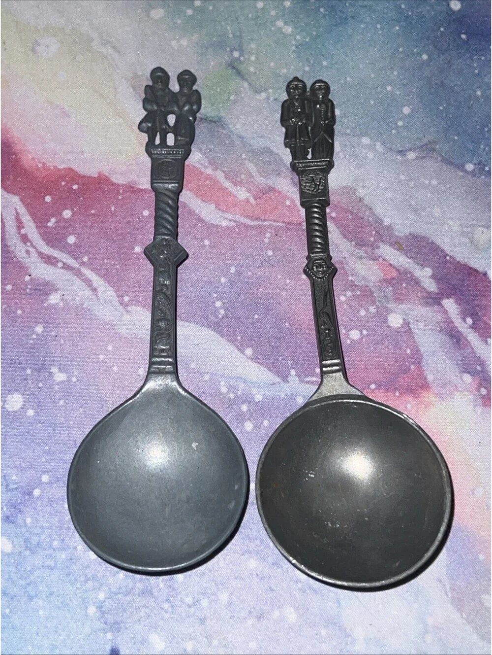 Set Of 2 Grey Vintage Dutch Wedding Spoons