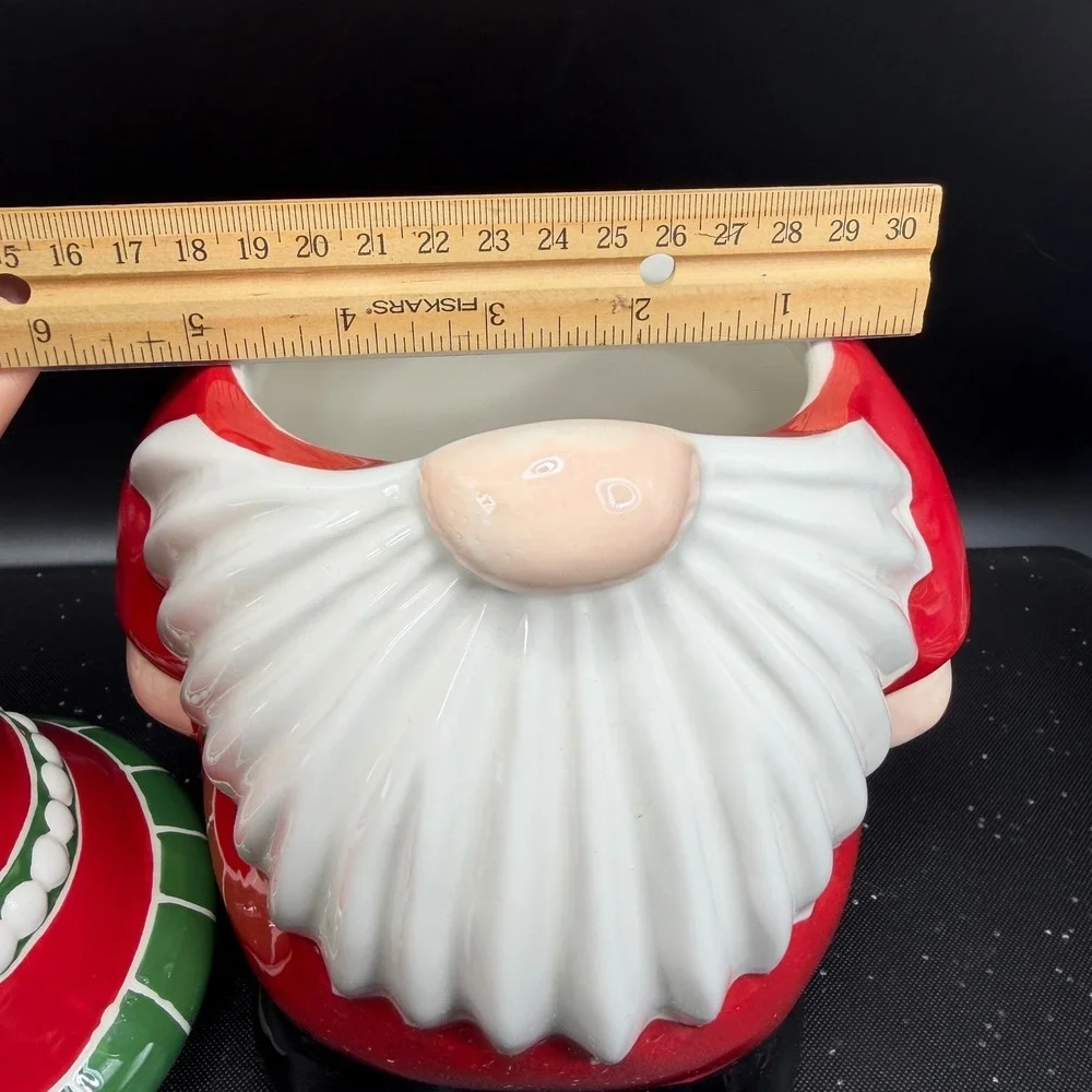 Pier 1 Imports Christmas Gnome Cookie Jar Container Dolomite‎ Holiday 11inch NEW