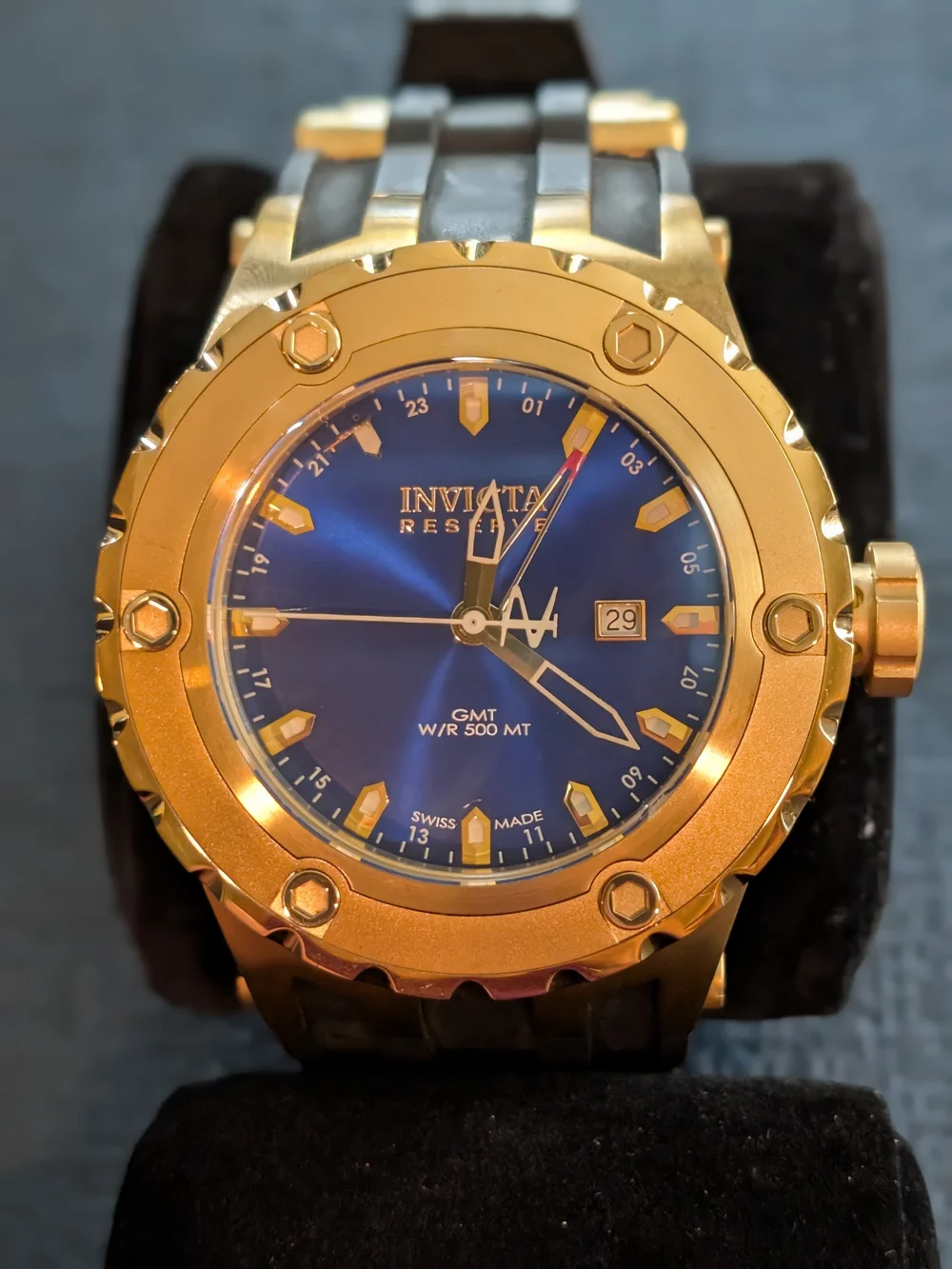 Invicta Subaqua Reserve Collection Gold-Tone and Blue Dial GMT Men's Watch