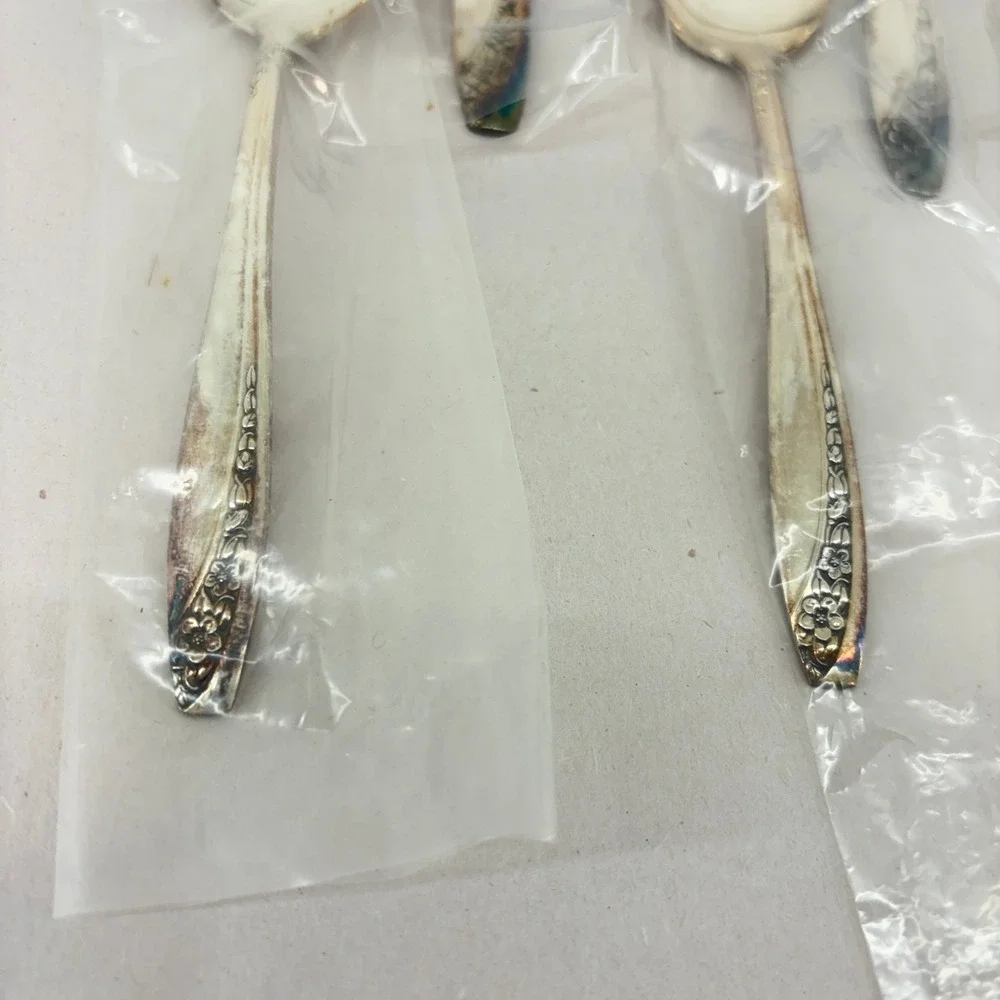 Wm Rogers Starlight Rose Silverplate (4) 6 Pc Place Setting Flatware Lot Vintage