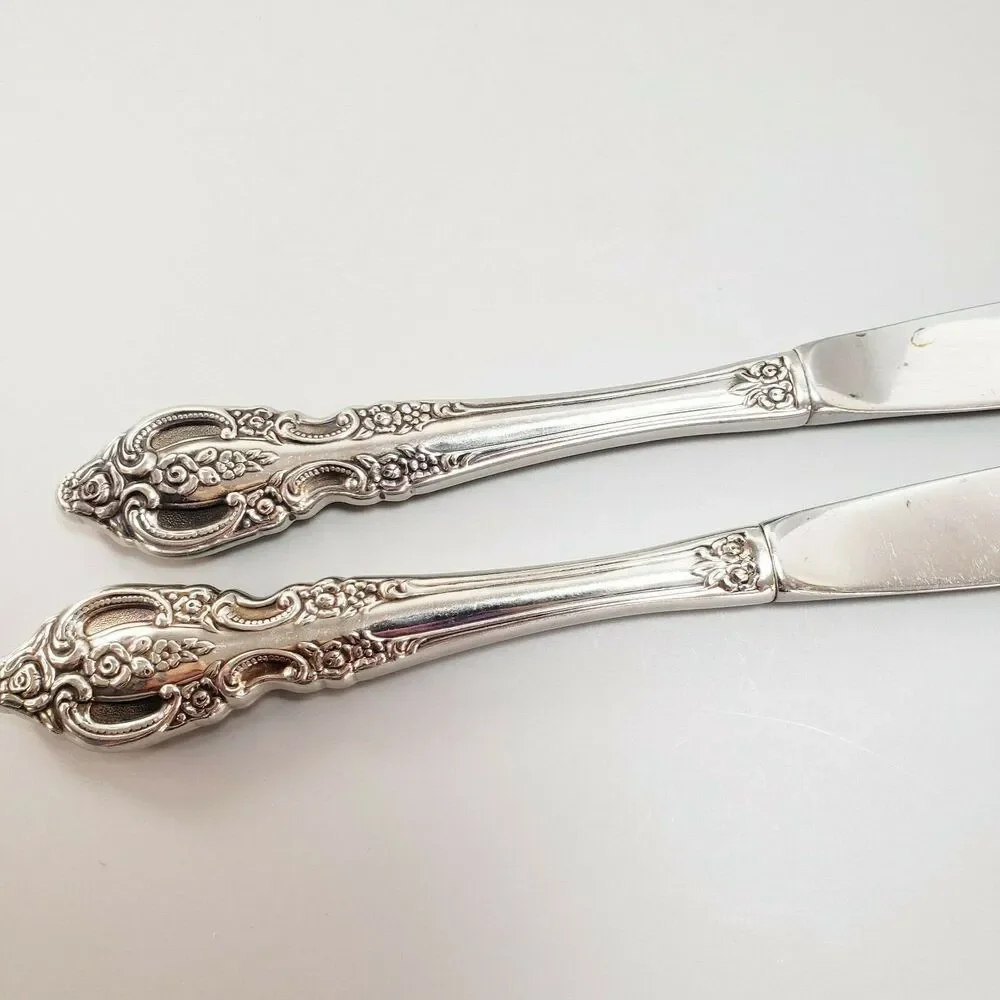 SSS Oneida Pembrooke Renoir 2 Dinner Butter Knives Stainless Silverware Flatware